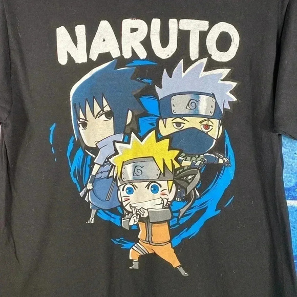 Naruto Shippuden Anime Graphic T-Shirt Black Medium - Picture 2 of 4